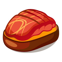 Japanese Sushi with Salmon Vector Illustration