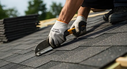 worker with hammer and chisel
