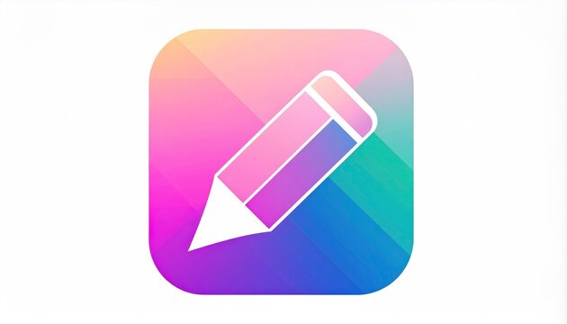 Colorful pencil icon graphic
