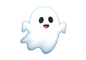 Obraz premium Friendly Cartoon Ghost Illustration isolated on transparent background