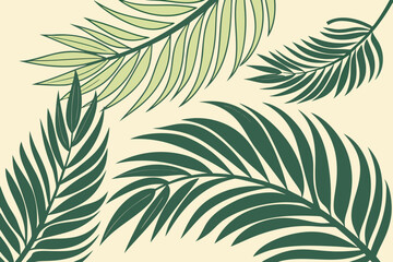 Serene tropical palm fronds in elegant natural arrangement evoke a peaceful, organic aesthetic perfect for refreshing design projects and natural lifestyle branding.