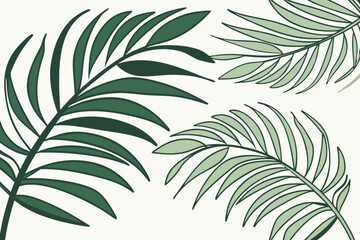 Vibrant green palm leaves artfully arranged creating a fresh, natural, and modern tropical aesthetic perfect for stylish backgrounds and design projects