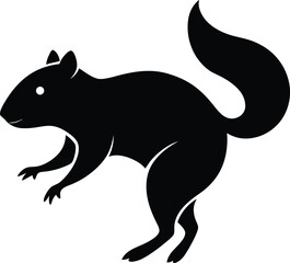 Fototapeta premium Black Squirrel Silhouette Vector Illustration Graphic Design