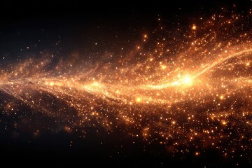 Fototapeta premium Cosmic golden stream of particles