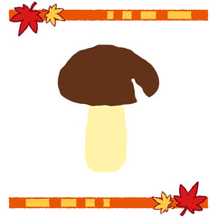 Simple Flat Illustration of Single Shiitake Mushroom