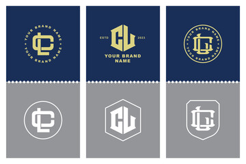 Monogram collection letter cl or lc with interlock, modern style for clothing brand, streetwear