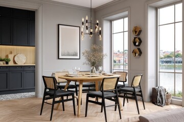 Modern dining room with city views (1)