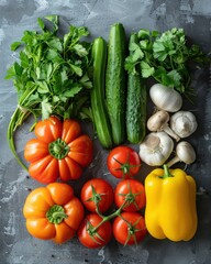 Fresh Organic Vegetables Flat Lay