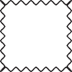 Scalloped Edge Rectangular Frame | Undulate Squiggle Black Vector