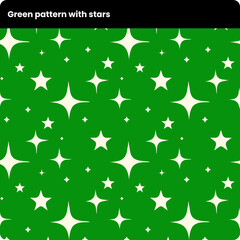 Green pattern with stars