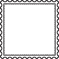 Scalloped Edge Rectangular Frame | Undulate Squiggle Black Vector