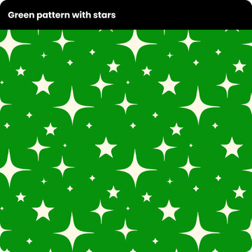 Green pattern with stars