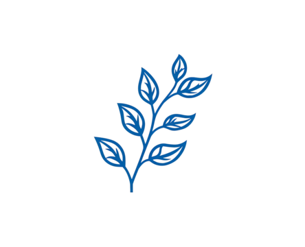 Blue stylized plant branch