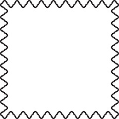 Scalloped Edge Rectangular Frame | Undulate Squiggle Black Vector