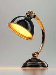 Elegant Black and Gold Desk Lamp with Warm Light and Stylish Design