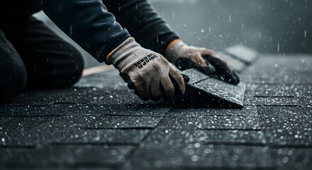 worker with hammer and chisel