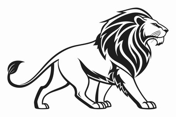 Fototapeta premium Lion illustration isolated on white background, a majestic wild cat predator