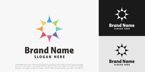Obraz premium Modern abstract spiral logo design. The geometric circular symbol conveys innovation and connectivity, perfect for tech, creative, or corporate branding. vector illustration