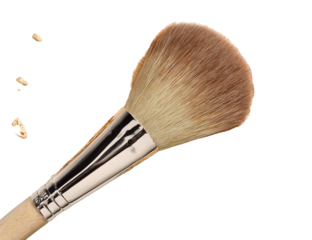 Makeup brush with loose powder