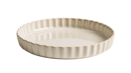 A centered view of ceramic tart plate, white background --ar 16:9