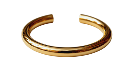 A minimal display of gold cuff bangle, white background --ar 16:9