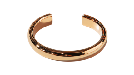 A minimal display of gold cuff bangle, white background --ar 16:9