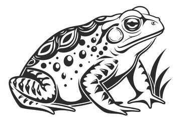 Naklejka premium Detailed illustration of a frog with decorative patterns isolated on white background