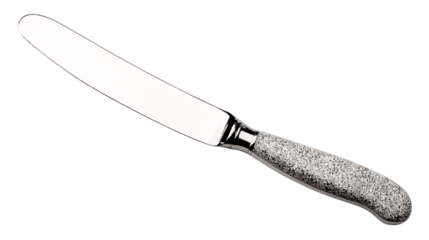 A plain image of polished granite cheese knife, white background --ar 16:9