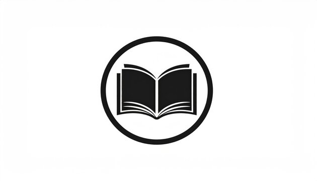 Open book icon in circle