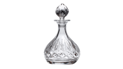 An individual crystal wine decanter, white background --ar 16:9