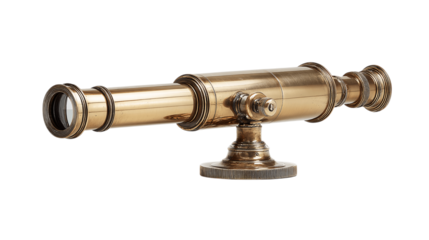 One vintage brass telescope, white background --ar 16:9