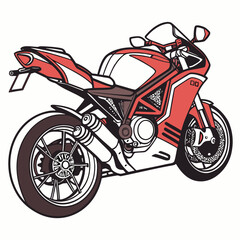 Obraz premium red motorcycle isolated on white background
