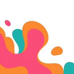 Abstract Fluid Organic Shapes Background with Bright Colors