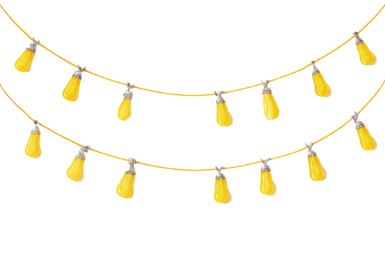 Two strings of yellow light bulbs (1)