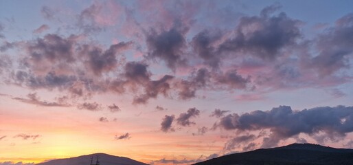 sunset over the mountains