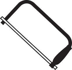 Obraz premium Simple Black and White Hacksaw Illustration