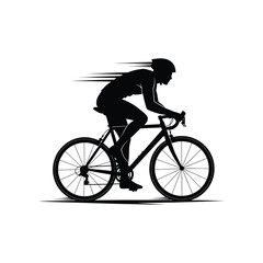 Fototapeta premium cyclist silhouette for green transportation concept