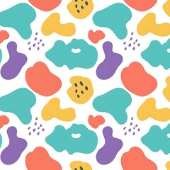 Vibrant Organic Shapes Seamless Background