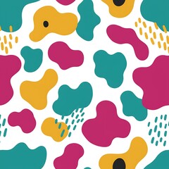 Abstract Colorful Organic Shapes Seamless Pattern