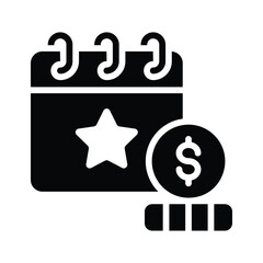 An icon showing event cost in glyph style