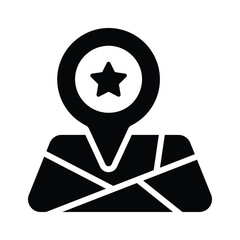 A customizable solid style icon of event venue