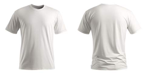 Blank white T-shirt front and back