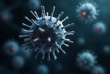 A microscopic image of the rabies virus, showing its characteristic bullet-shaped virions. 