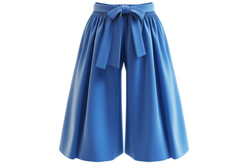 Elegant blue wide-leg trousers featuring a chic tie waist, perfect for stylish everyday wear.