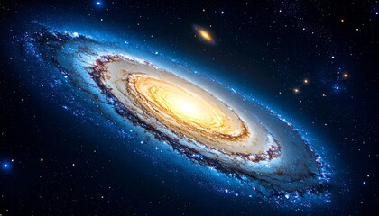 Planets, stars, and nebulas orbit through the black cosmos, a spiral illustration of the universe's light