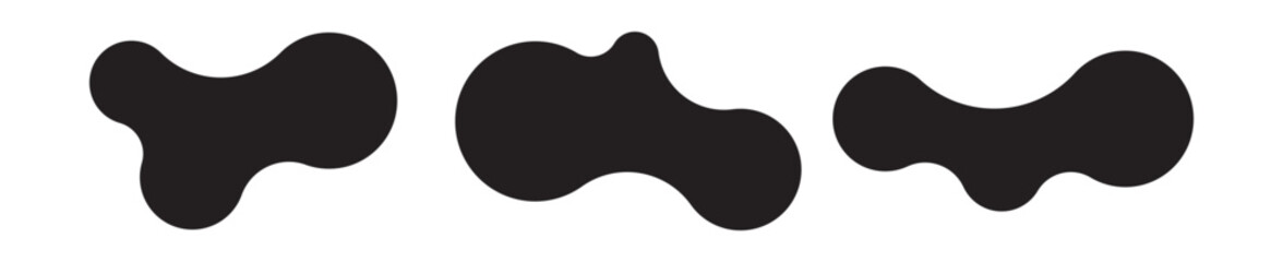 Set of abstract metaball shapes