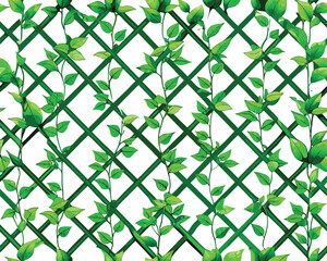 Vibrant green geometric trellis pattern
