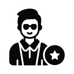 A glyph icon showing famous celebrity at event