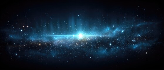 Obraz premium Bright star in a dark, nebulous galaxy