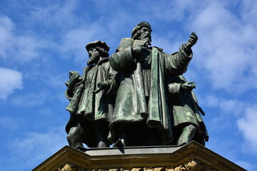 Frankfurt, Germany - View of the monument to Johannes Gutenberg (inventor of book printing) in the city of Frankfurt on the Main